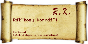 Rákosy Kornél névjegykártya